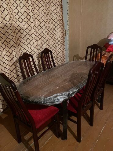 malaziya masa ve oturacaq: Qonaq otağı üçün, 6 stul