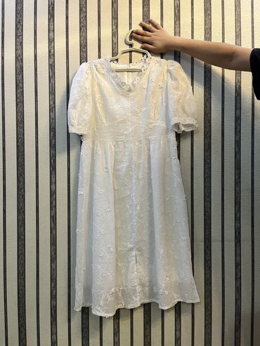 белое платья с: Күнүмдүк көйнөк, Жай, Узун модель