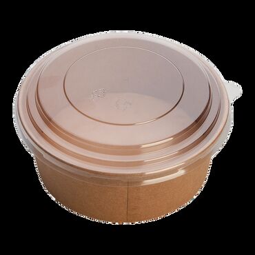 посуда для мороженого: Контейнер бумажный с круглым дном 750мл Цвет: Крафт, белый Объем