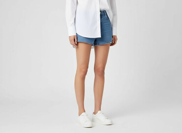 krótkie spodenki z wysokim stanem czarne: H&M, Shorts for women, size XS