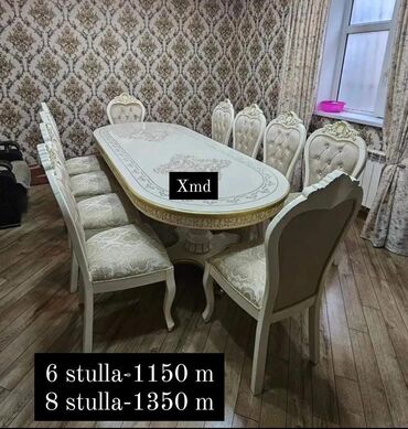 metbex su kranlari: Для гостиной, Новый, Нераскладной, Овальный стол, 6 стульев