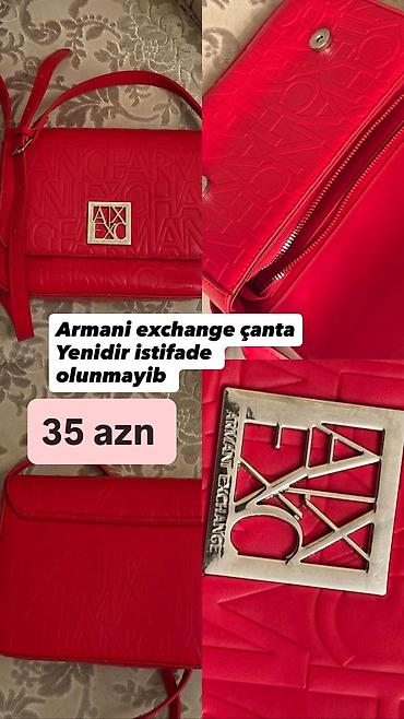 qırmızı çanta: Armani Exchange qadın çantası - Rəng: parlaq qırmızı - Material — 1