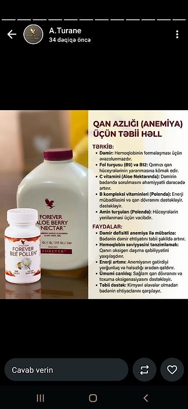merz vitamini: Forever Aloe Berry Nectar + Forever Bee Pollen – qan azlığı (anemiya) — 1