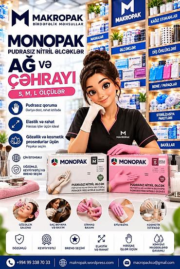 azerbaycan markaları: 🌸 Monopak pudrasız nitril əlcəklər — rahatlıq və zövq bir arada! — 1