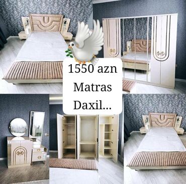 Yataq otağı dəstləri: İkinəfərlik çarpayı, Dolab, Termo, 2 tumba, Yeni