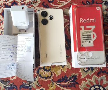 телефон fly в связном: Xiaomi Redmi 13, 256 GB, rəng - Qızılı, 
 Zəmanət, Sensor, Barmaq izi