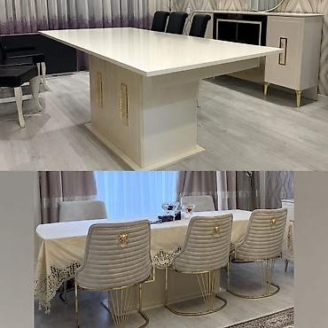 kicik stol: Masa dəsti satılır 770₼. ideal vəziyyətdə. 6 oturacağı var. ünvan — 1