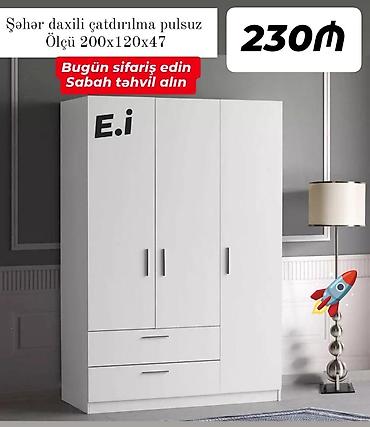 dehliz dolablari: Yeni, 3 qapılı, Siyirməli, Ağ, Açılan, Düz dolab — 1
