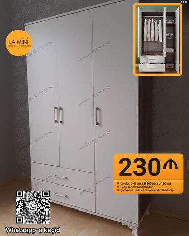 Çarpayılar: Açılan, 3 qapılı Düz dolab, Qarderob, paltar dolabı