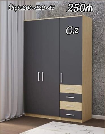 lovhe: Dörd qapılı, üç çekmecəli geyim dolabı. - Ölçü: 200 × 120 × 47 sm — 1