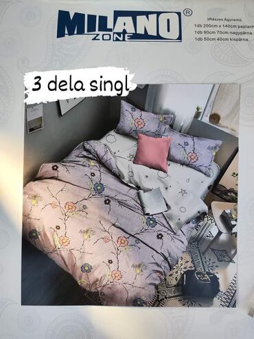 Posteljina: Pamučna posteljina Cena 2300 din Set sadrzi 3 dela: Jorganska navlaka — 1