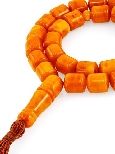 Təsbehlər: Qədim kəhrəba təsbeh.100% təbii Baltik kəhrəbasından təsbeh.Bütöv daş — 3