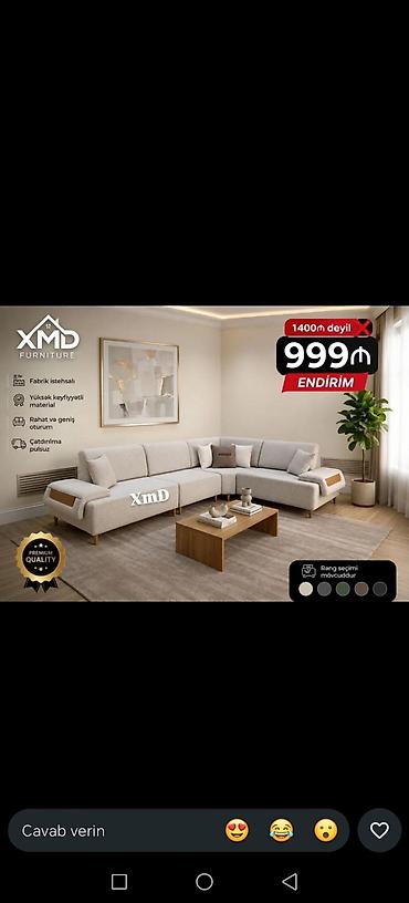 Divan və masa dəstləri: Məhsul: Künc divan dəsti – “Piramida Künc” - Müasir dizaynlı — 14