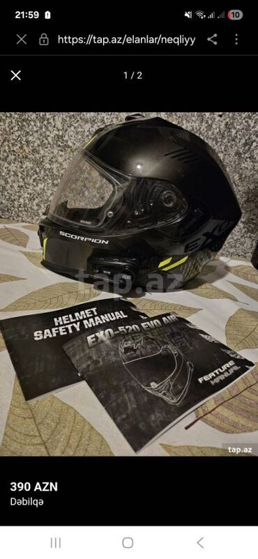 купить шлем для мотоцикла: Scorpion XL razmer içində içliyin hava ilə dolub boşalması var Kask