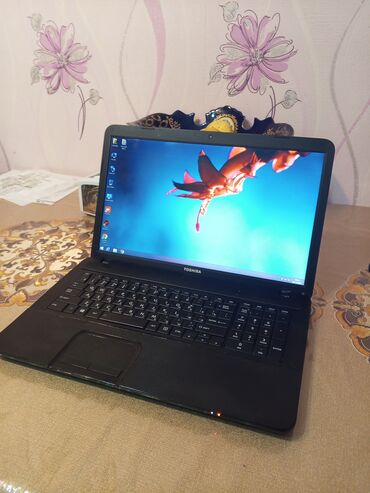 notebook 500gb: Toshiba noutbuk - Rəng: qara, teksturalı qapaq səthi, TOSHIBA loqosu