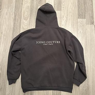 sweatshirt: ICONO COUTURE kapüşonlu sweatshirt - Rəng: qrafit/qaranlıq boz - Ön — 7