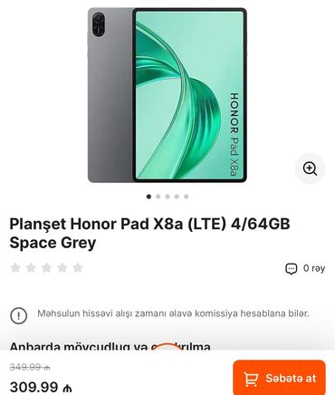 irsad telecom plansetler: Honor x8a 11inch tablet cemi 1 ay isledilib