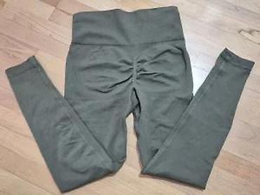 Helanke, biciklistički šortsevi: Ženske sportske helanke – visoki struk, maslinasto zelene - Kroj — 22