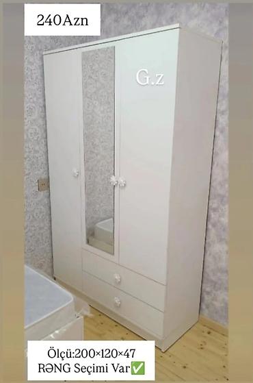 Qiymət: 240 AZN Məhsul: Geyim dolabı - Ölçü: 200 × 120 × 47 sm -