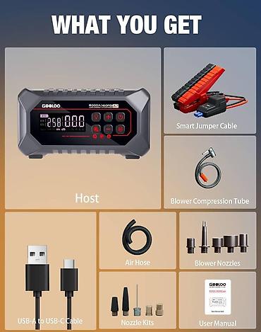 motor atv: GOOLOO A7 12-in-1 Jump Starter + Hava Kompressoru Brend: GOOLOO — 7