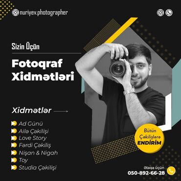 malyar isi axtariram: Fotosesiyalar endirimdedir isdiyen elaqe saxlasin restaran ve