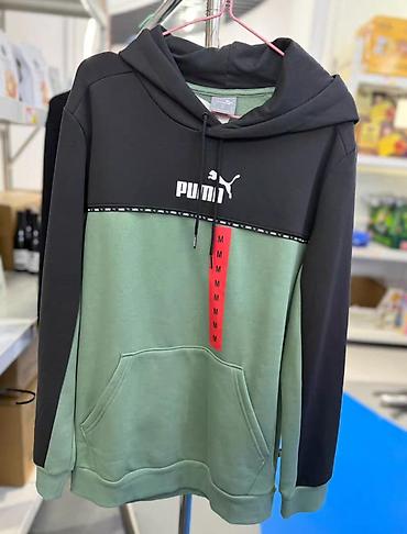 лыжа бишкек цена: Мужская толстовка, M, Puma, Новый, цвет - Зеленый — 1