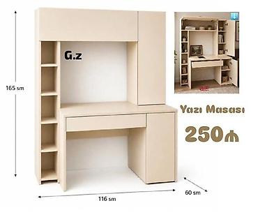 ofis masa: Yazı masası – funksional iş guşəsi - Ölçülər: hündürlük 165 sm, eni — 1
