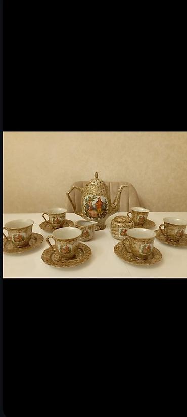 akdeniz porselen: Çay dəsti, rəng - Qızılı, Farfor — 1