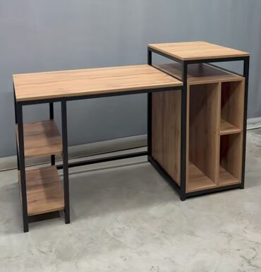 шкафчик под мойку: İndustrial üslubda çoxfunksiyalı iş masası - Material: isti ağac