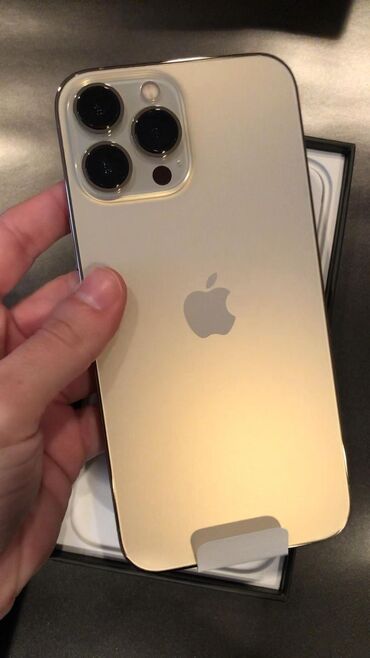 продаю наушники на айфон: IPhone 13 Pro Max, Б/у, 128 ГБ, Matte Gold, Зарядное устройство, Кабель, Наушники, 84 %