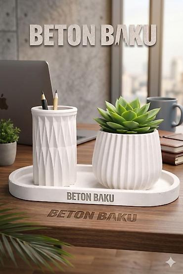Masaüstü dəstlər: Beton Baku – masa üçün dekorativ beton set - Material: yüksək — 1
