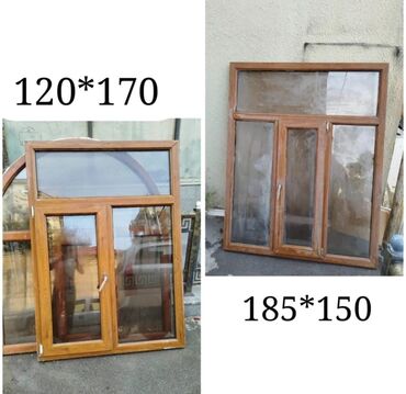 vitraj pencereler: İşlənmiş Üç qat şüşə paketi Plastik pəncərə, Еni: 185 sm, Uzunluğu: 150 sm, Ödənişli quraşdırma