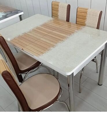 Masa və oturacaq dəstləri: Mətbəx üçün, Yeni, Açılan, Dördbucaq masa, 4 stul — 16