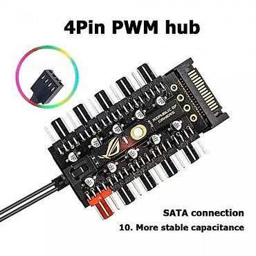 ventilator kabine: 4 PIN PWM COOLER FAN HUB SPLITTER EXTENSION 12V SATA POWER | 4 Pin — 2
