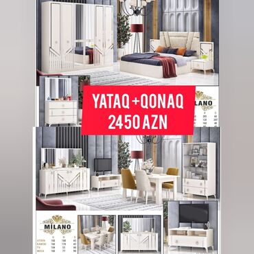 Yataq otağı dəstləri: İkinəfərlik çarpayı, Dolab, Komod, Termo, Azərbaycan, Yeni — 13