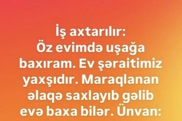 masaj evlere gedirem 2021: Dayə axtaranların nəzərinə!!! Evimdə uşaqa dayəlik edirəm.Gənc