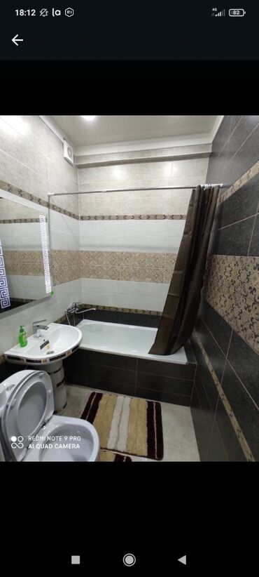 снять однокомнатную квартиру в бишкеке: 1 бөлмө, Душ кабинасы, Жаздык, жууркан-төшөк каптары, Кондиционер