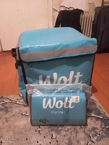 bolt sumka: Wolt üçün kuryer çantası və aksesuar dəsti. Setə böyük termal daşıma — 1