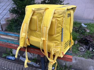 Другие сумки: Желтый терморюкзак для курьерской доставки. Изготовлен из прочного