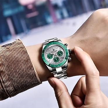 Ručni satovi: PAGANI DESIGN PD-1644 Sport - 40mm - Zelena -Rolex Daytona — 6