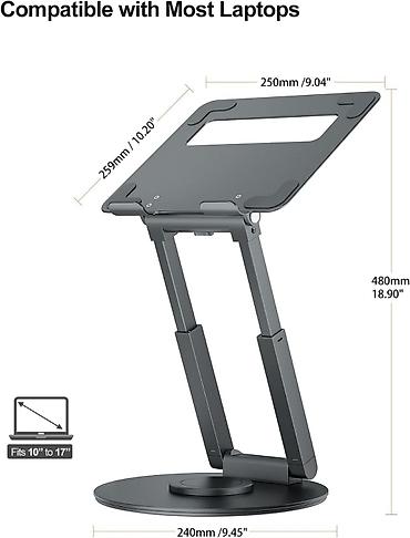 стойки для колонки: Телескопическая подставка для ноутбука Tounee. Цвет Space Grey. Новая — 4