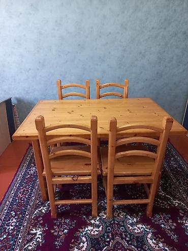 bal suzen: Mətbəx üçün, Yeni, Açılmayan, Dördbucaq masa, 4 stul — 1