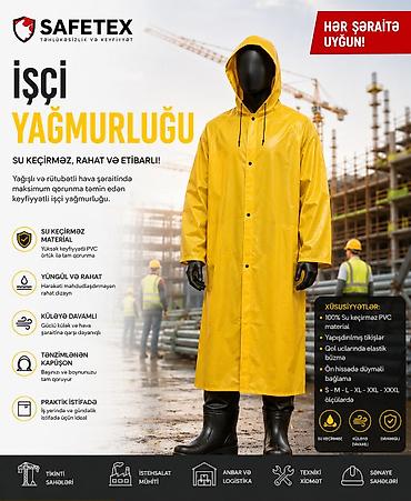 yağış paltarı: Safetex işçi yağmurluğu Su keçirməz, rahat və etibarlı qorunma üçün — 1