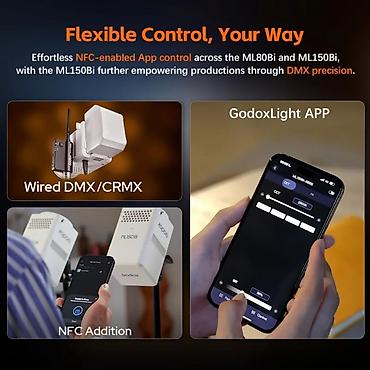 sehne isiqlari: Godox ML80Bi – kompakt, modullu, iki rəng temperaturlu COB LED işıq — 8