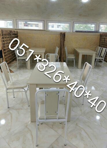 Bağ, çöl masa və oturacaq dəstləri: Yeni, Dördbucaq masa, 4 stul, Açılmayan, Stullar ilə, Metal, Azərbaycan — 9