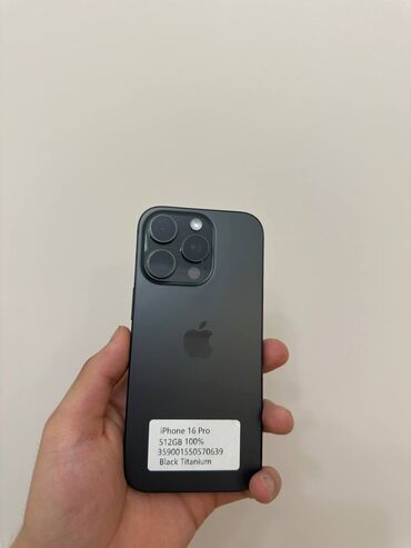 iphone 1e: IPhone 16 Pro, Новый, 512 ГБ, Black Titanium, 100 %