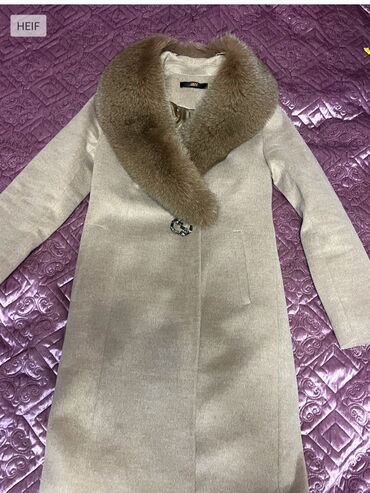 женская одежда двойка: Пальто, Кашемир, С поясом, M (EU 38)