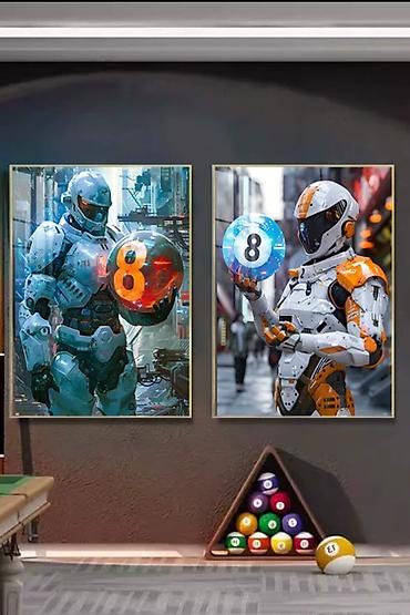 фантан: КАРТИНЫ для бильярдной/игровой зоны в стиле sci‑fi и поп‑арт - — 3
