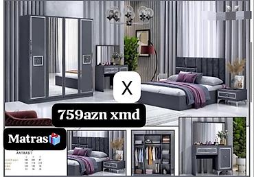 ayna qapi: Yataq otağı dəsti – “Antrasit” rəng palitrası Komplektə daxildir: - 4 — 1