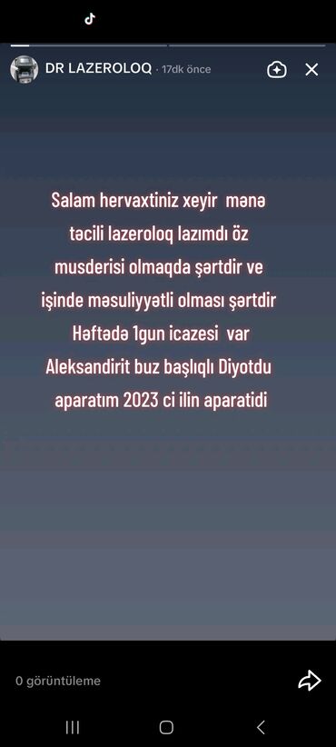 xirdalanda iş elanlari 2023: Лазеролог требуется, Процент, 1-2 года опыта